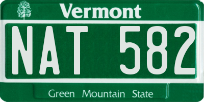 VT license plate NAT582