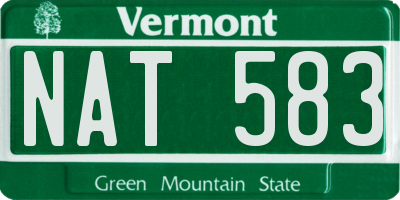 VT license plate NAT583