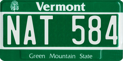 VT license plate NAT584