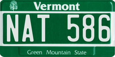VT license plate NAT586