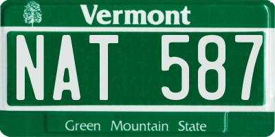 VT license plate NAT587