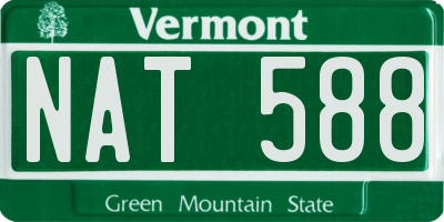 VT license plate NAT588