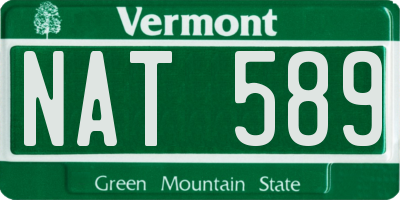 VT license plate NAT589