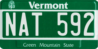 VT license plate NAT592