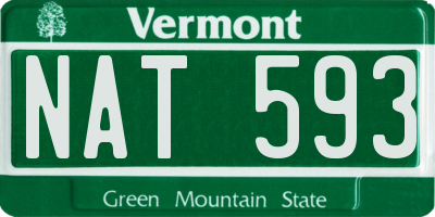 VT license plate NAT593