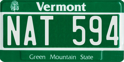 VT license plate NAT594