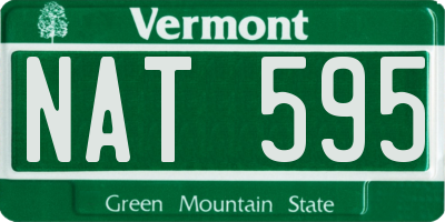 VT license plate NAT595