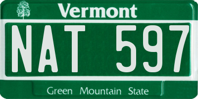 VT license plate NAT597