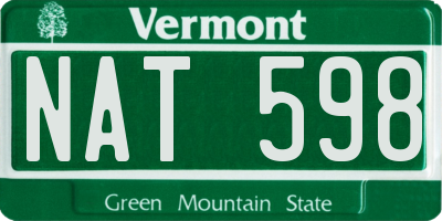 VT license plate NAT598