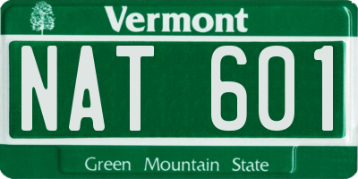 VT license plate NAT601