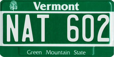 VT license plate NAT602