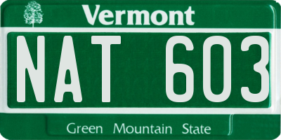 VT license plate NAT603