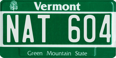 VT license plate NAT604