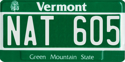VT license plate NAT605
