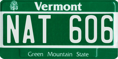 VT license plate NAT606