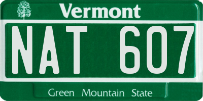 VT license plate NAT607