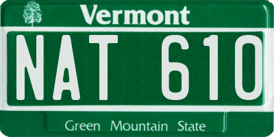 VT license plate NAT610