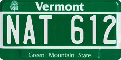 VT license plate NAT612