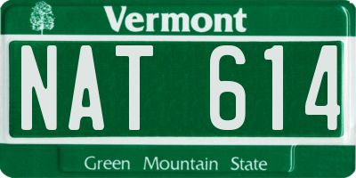 VT license plate NAT614