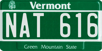 VT license plate NAT616