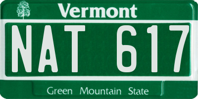 VT license plate NAT617