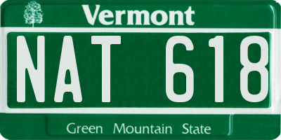 VT license plate NAT618