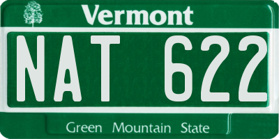 VT license plate NAT622