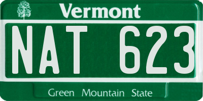 VT license plate NAT623