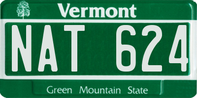 VT license plate NAT624
