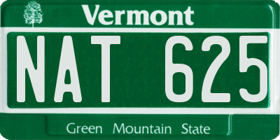 VT license plate NAT625