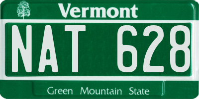 VT license plate NAT628