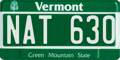 VT license plate NAT630
