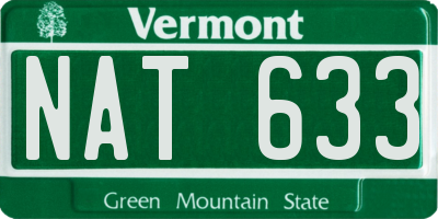 VT license plate NAT633