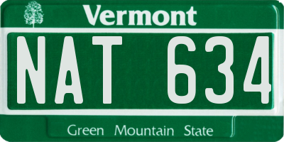 VT license plate NAT634