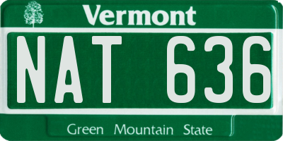 VT license plate NAT636