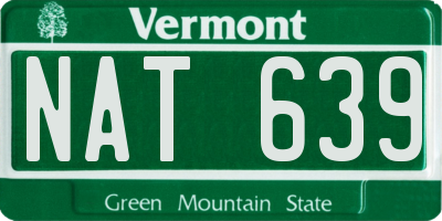 VT license plate NAT639