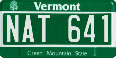 VT license plate NAT641