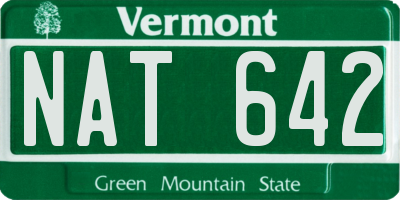 VT license plate NAT642