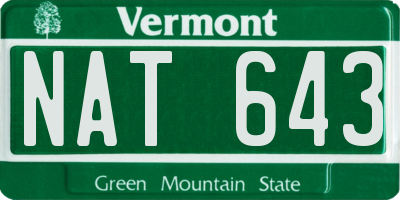 VT license plate NAT643