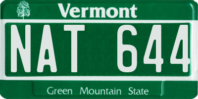 VT license plate NAT644