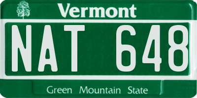 VT license plate NAT648