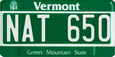 VT license plate NAT650