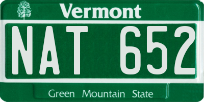VT license plate NAT652
