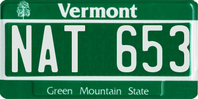 VT license plate NAT653