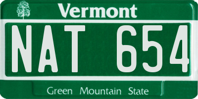 VT license plate NAT654