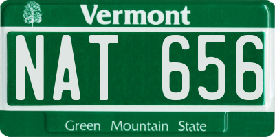 VT license plate NAT656