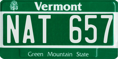 VT license plate NAT657