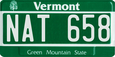 VT license plate NAT658