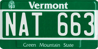 VT license plate NAT663