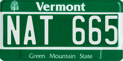 VT license plate NAT665